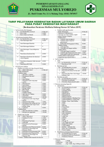 Tarif Pelayanan – Puskesmas Mulyorejo